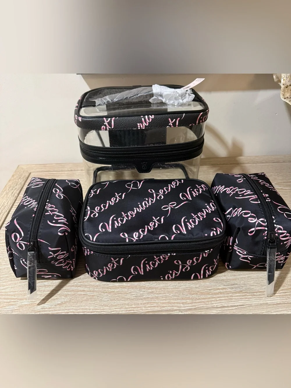 VS 4- Piece Makeup Bag Set With Top Handle